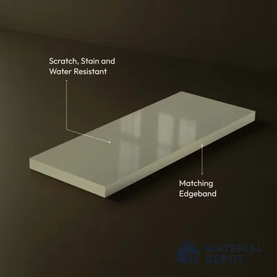 LM 23692 8 ft x 4 ft Solid Plain High Gloss Finish Acrylic Laminate - 1.5 mm | Suitable for Living Room, Kitchen, Office | Matching Edgeband Code EB 18109
