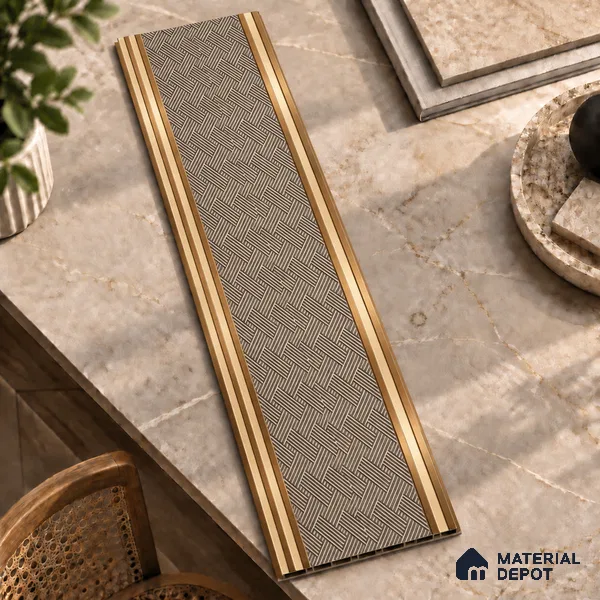 Brown Patterned Louver PN 01651 8 ft x 12 inch Charcoal Panel - 6 mm | Suitable for Feature Wall, TV Unit & Living Room | Width is Subjected to 5% Variation