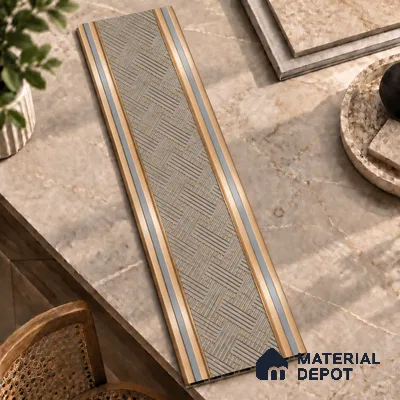 Brown Patterned Louver PN 01652 8 ft x 12 inch Charcoal Panel - 6 mm | Suitable for Feature Wall, TV Unit & Living Room | Width is Subjected to 5% Variation