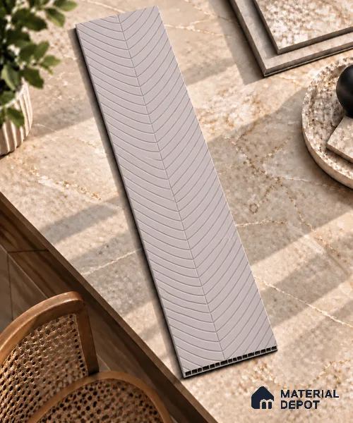 Beige Patterned Decorative Wall Panel PN 02876 8 ft x 12 inch Charcoal Panel - 4 mm | Suitable for Feature Wall, TV Unit & Living Room | Width is Subjected to 5% Variation