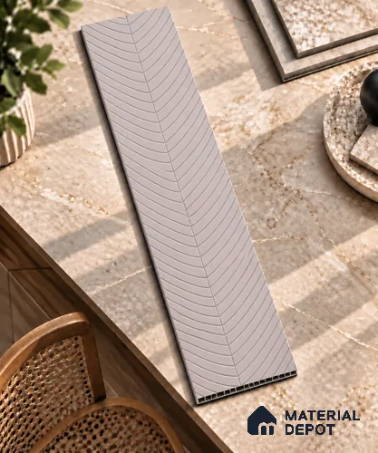 Beige Patterned Decorative Wall Panel PN 02876 8 ft x 12 inch Charcoal Panel - 4 mm | Suitable for Feature Wall, TV Unit & Living Room | Width is Subjected to 5% Variation