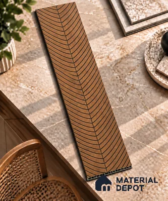 Brown Patterned Louver PN 02879 8 ft x 12 inch Charcoal Panel - 4 mm | Suitable for Feature Wall, TV Unit & Living Room | Width is Subjected to 5% Variation