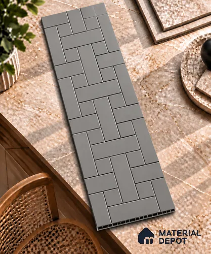 Grey Patterned look PN 02998 Polymer Coated HDHMR Decorative Wall Panel | 8 ft x 2 ft | 6 - mm | Width is Subjected to 5% Variation