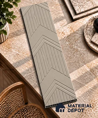 Grey Patterned Look HDHMR Decorative Wall Panel PN 03000 8 ft x 2 ft - 6 mm | Suitable for Feature Wall, TV Unit & Living Room | Width is Subjected to 5% Variation