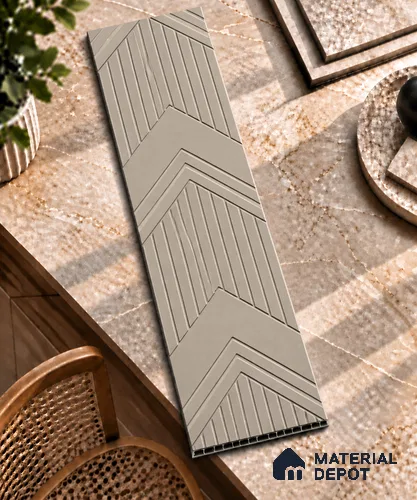 Grey Patterned Look HDHMR Decorative Wall Panel PN 03000 8 ft x 2 ft - 6 mm | Suitable for Feature Wall, TV Unit & Living Room | Width is Subjected to 5% Variation