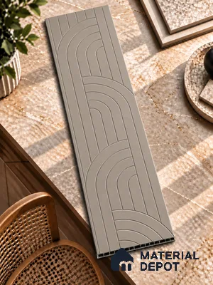 Beige Patterned look PN 03001 Polymer Coated HDHMR Decorative Wall Panel | 8 ft x 2 ft | 6 - mm | Width is Subjected to 5% Variation