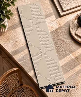 Grey Patterned Look HDHMR Decorative Wall Panel PN 03002 8 ft x 2 ft - 6 mm | Suitable for Feature Wall, TV Unit & Living Room | Width is Subjected to 5% Variation