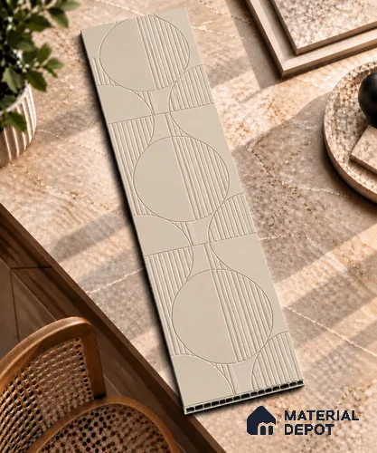 Grey Patterned Look HDHMR Decorative Wall Panel PN 03002 8 ft x 2 ft - 6 mm | Suitable for Feature Wall, TV Unit & Living Room | Width is Subjected to 5% Variation