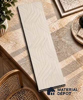 Beige Patterned Look HDHMR Decorative Wall Panel PN 03004 C 8 ft x 2 ft - 6 mm | Suitable for Feature Wall, TV Unit & Living Room | Width is Subjected to 5% Variation