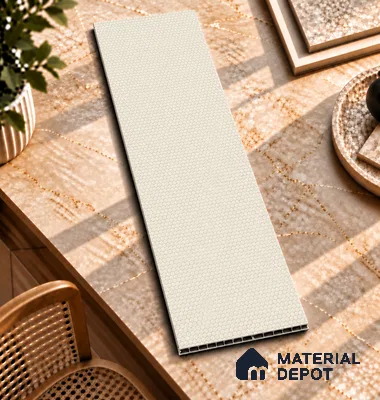 Cream Patterned Look Charcoal Decorative Wall Panel PN 03817 8 ft x 2 ft - 4 mm | Suitable for Feature Wall, TV Unit & Living Room | Width is Subjected to 5% Variation