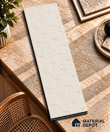 White Marble Look Charcoal Decorative Wall Panel 8 ft x 2 ft 4 mm | Ideal For Feature Wall, Living Room, Bedroom, Home, Office | PN 03819 | Width is Subjected to 5% Variation