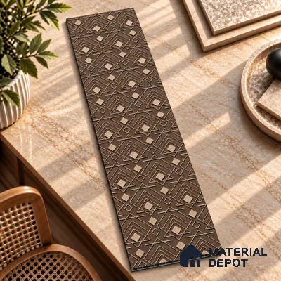 Brown Patterned Look Charcoal Decorative Wall Panel PN 03824 8 ft x 2 ft - 4 mm | Suitable for Feature Wall, TV Unit & Living Room | Width is Subjected to 5% Variation