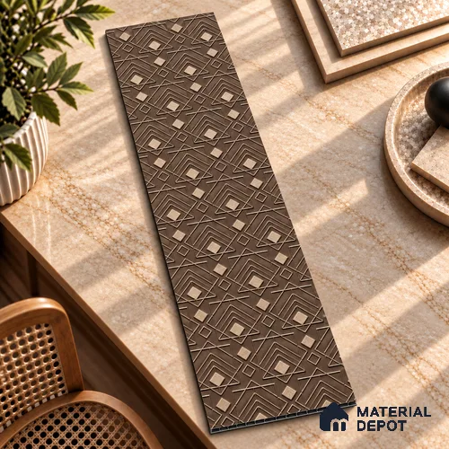 Brown Patterned Look Charcoal Decorative Wall Panel PN 03824 8 ft x 2 ft - 4 mm | Suitable for Feature Wall, TV Unit & Living Room | Width is Subjected to 5% Variation