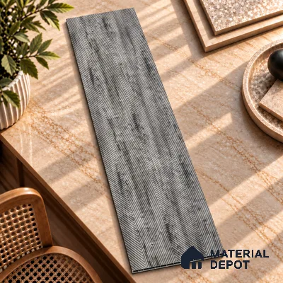 Blue Patterned Look Charcoal Decorative Wall Panel PN 03825 8 ft x 2 ft - 4 mm | Suitable for Feature Wall, TV Unit & Living Room | Width is Subjected to 5% Variation