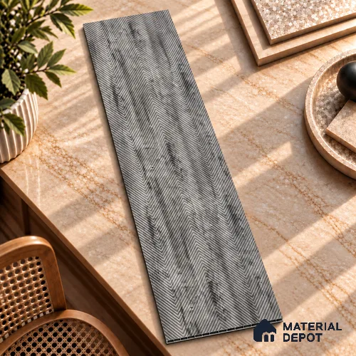 Blue Patterned Look Charcoal Decorative Wall Panel PN 03825 8 ft x 2 ft - 4 mm | Suitable for Feature Wall, TV Unit & Living Room | Width is Subjected to 5% Variation