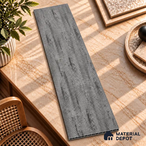 Grey Patterned Look Charcoal Decorative Wall Panel PN 03826 8 ft x 2 ft - 4 mm | Suitable for Feature Wall, TV Unit & Living Room | Width is Subjected to 5% Variation