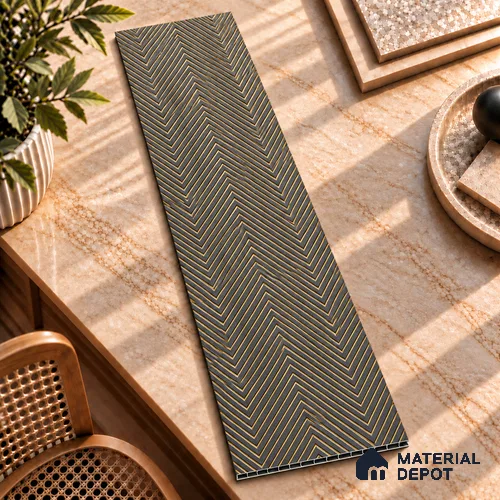 Grey Patterned Look Charcoal Decorative Wall Panel 8 ft x 2 ft 4 mm | Ideal For Feature Wall, Living Room, Bedroom, Home, Office | PN 03827 | Width is Subjected to 5% Variation