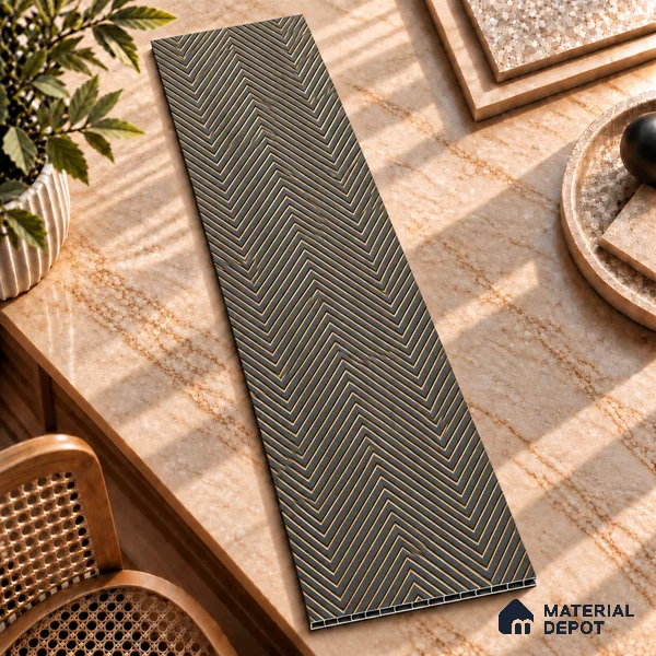 Grey Patterned Look Charcoal Decorative Wall Panel PN 03829 8 ft x 2 ft - 4 mm | Suitable for Feature Wall, TV Unit & Living Room | Width is Subjected to 5% Variation
