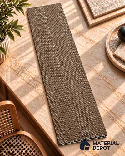 Brown Patterned Look Charcoal Decorative Wall Panel PN 03830 8 ft x 2 ft - 4 mm | Suitable for Feature Wall, TV Unit & Living Room | Width is Subjected to 5% Variation