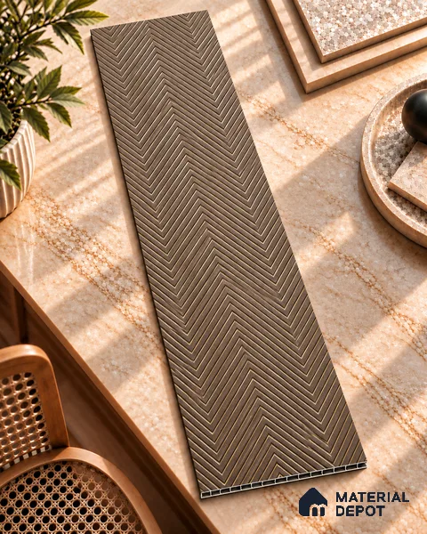 Brown Patterned Look Charcoal Decorative Wall Panel PN 03830 8 ft x 2 ft - 4 mm | Suitable for Feature Wall, TV Unit & Living Room | Width is Subjected to 5% Variation