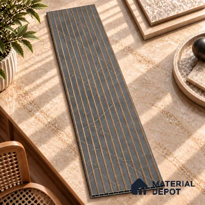 Black Marble Look Charcoal Decorative Wall Panel 8 ft x 2 ft 4 mm | Ideal For Feature Wall, Living Room, Bedroom, Home, Office | PN 03832 | Width is Subjected to 5% Variation