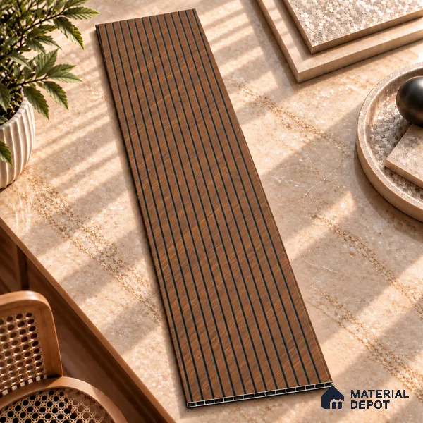 Brown Patterned Look Charcoal Decorative Wall Panel 8 ft x 2 ft 4 mm | Ideal For Feature Wall, Living Room, Bedroom, Home, Office | PN 03834 | Width is Subjected to 5% Variation
