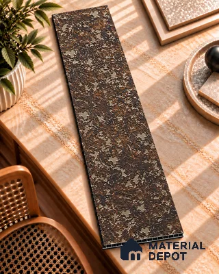 Brown Metallic Look Charcoal Decorative Wall Panel PN 05563 8 ft x 2 ft - 4 mm | Suitable for Feature Wall, TV Unit & Living Room | Width is Subjected to 5% Variation