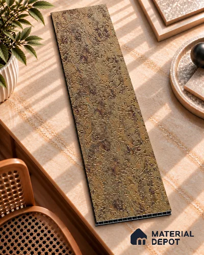 Brown Stone Look Charcoal Decorative Wall Panel PN 05564 8 ft x 2 ft - 4 mm | Suitable for Feature Wall, TV Unit & Living Room | Width is Subjected to 5% Variation