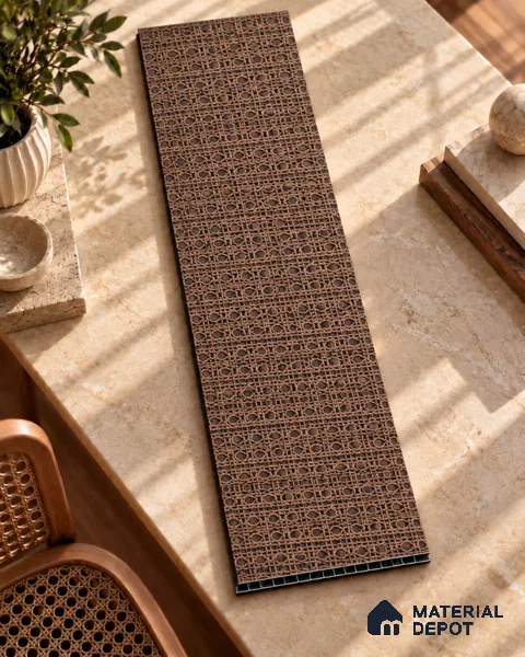 Brown Patterned Look Charcoal Decorative Wall Panel PN 05567 8 ft x 2 ft - 4 mm | Suitable for Feature Wall, TV Unit & Living Room | Width is Subjected to 5% Variation