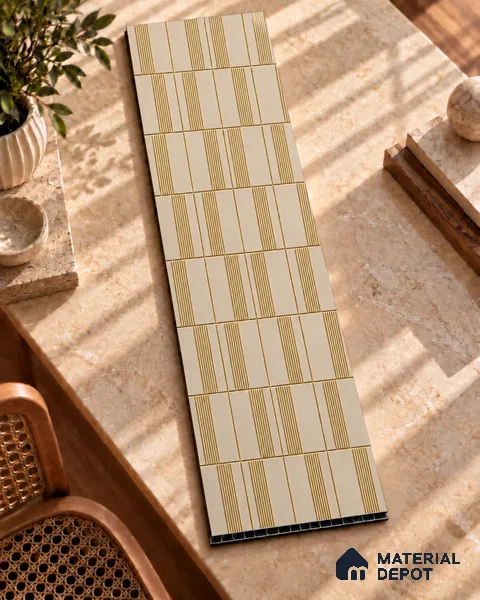 Gold Luxury Look Charcoal Decorative Wall Panel PN 05569 8 ft x 2 ft - 4 mm | Suitable for Feature Wall, TV Unit & Living Room | Width is Subjected to 5% Variation