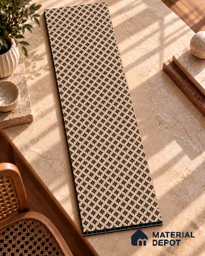 Brown Geometric Look Charcoal Decorative Wall Panel PN 05575 8 ft x 2 ft - 4 mm | Suitable for Feature Wall, TV Unit & Living Room | Width is Subjected to 5% Variation