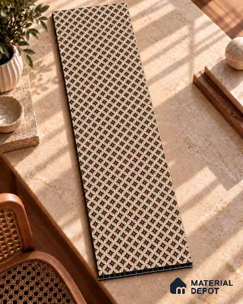 Brown Geometric Look Charcoal Decorative Wall Panel PN 05575 8 ft x 2 ft - 4 mm | Suitable for Feature Wall, TV Unit & Living Room | Width is Subjected to 5% Variation