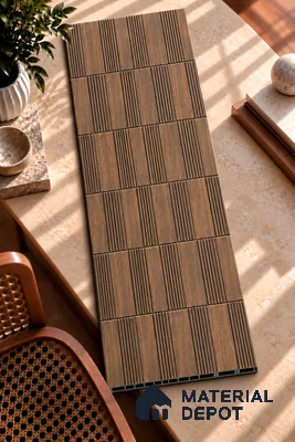 Brown Geometric Look Charcoal Decorative Wall Panel PN 05652 8 ft x 2 ft - 4 mm | Suitable for Feature Wall, TV Unit & Living Room | Width is Subjected to 5% Variation