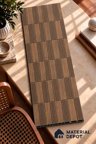 Brown Geometric Look Charcoal Decorative Wall Panel PN 05652 8 ft x 2 ft - 4 mm | Suitable for Feature Wall, TV Unit & Living Room | Width is Subjected to 5% Variation