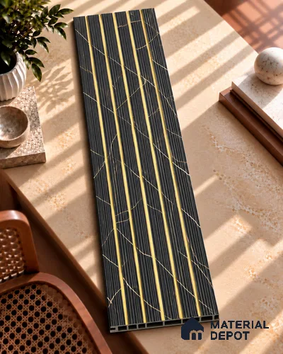 Black Marble Look PN 05788 9.5 ft x 7.8 inch Charcoal Panel - 12 mm | Suitable for Feature Wall, TV Unit & Living Room | Width is Subjected to 5% Variation
