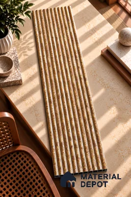 Gold Stone Louver PN 05999 8 ft x 12 inch Charcoal Panel - 7 mm | Suitable for Feature Wall, TV Unit & Living Room | Width is Subjected to 5% Variation