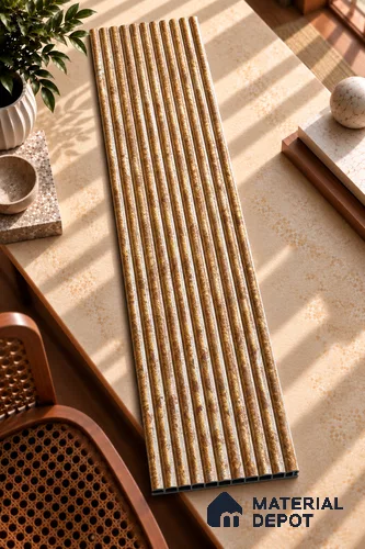 Gold Stone Louver PN 05999 8 ft x 12 inch Charcoal Panel - 7 mm | Suitable for Feature Wall, TV Unit & Living Room | Width is Subjected to 5% Variation