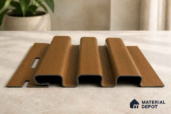 Oak Wood Ocre 10 ft x 0.5 ft (3060x150 mm) Linea Design Interior & Exterior Wall & Ceiling Panel - 15 mm | Suitable for Balcony, Facade & Open Area | Width is Subjected to 5% Variation