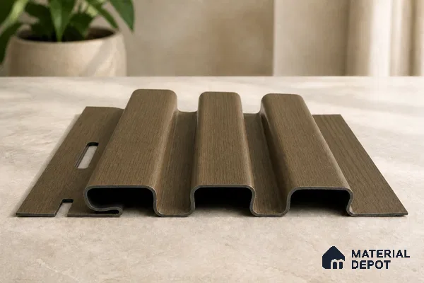 Spiced Walnut 10 ft x 0.5 ft (3060x150 mm) Linea Design Interior & Exterior Wall & Ceiling Panel - 15 mm | Suitable for Balcony, Facade & Open Area | Width is Subjected to 5% Variation