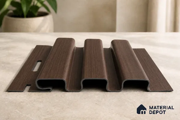 Mahogany 10 ft x 0.5 ft (3060x150 mm) Linea Design Interior & Exterior Wall & Ceiling Panel - 15 mm | Suitable for Balcony, Facade & Open Area | Width is Subjected to 5% Variation