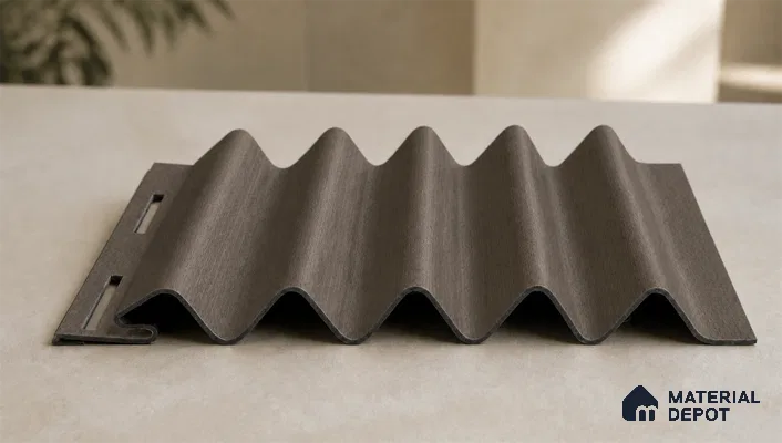Royal Nut 10 ft x 0.45 ft (3060x140 mm) Pyramid Design Interior & Exterior Wall & Ceiling Panel - 14 mm | Suitable for Balcony, Facade & Open Area | Width is Subjected to 5% Variation