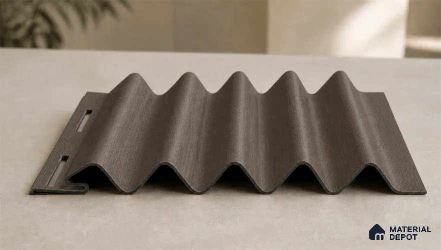 Royal Nut 10 ft x 0.45 ft (3060x140 mm) Pyramid Design Interior & Exterior Wall & Ceiling Panel - 14 mm | Suitable for Balcony, Facade & Open Area | Width is Subjected to 5% Variation