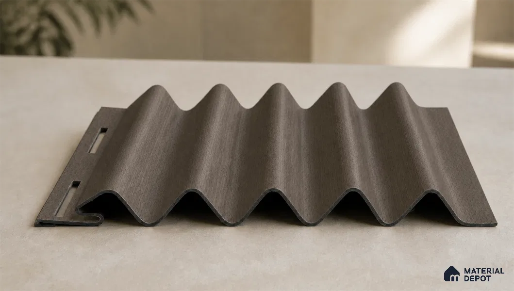 Royal Nut 10 ft x 0.45 ft (3060x140 mm) Pyramid Design Interior & Exterior Wall & Ceiling Panel - 14 mm | Suitable for Balcony, Facade & Open Area | Width is Subjected to 5% Variation