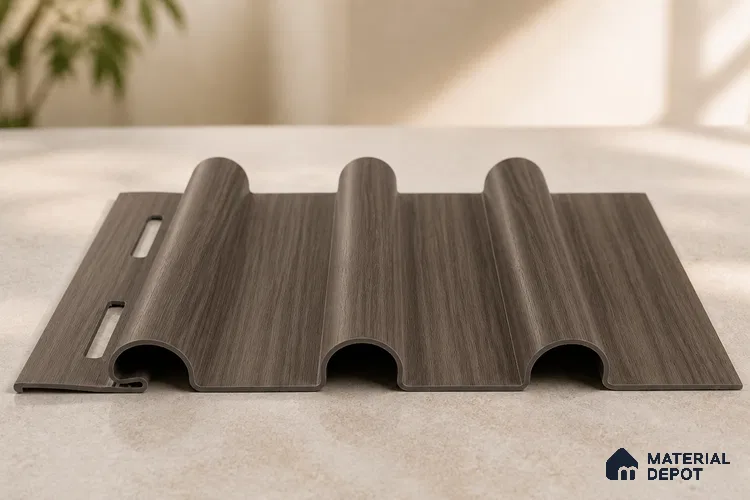 Royal Nut 10 ft x 0.6 ft (3060x180 mm) Arch Design Interior & Exterior Wall & Ceiling Panel - 17 mm | Suitable for Balcony, Facade & Open Area | Width is Subjected to 5% Variation