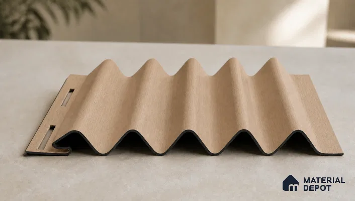 Beech Wood 10 ft x 0.45 ft (3060x140 mm) Pyramid Design Interior & Exterior Wall & Ceiling Panel - 14 mm | Suitable for Balcony, Facade & Open Area | Width is Subjected to 5% Variation