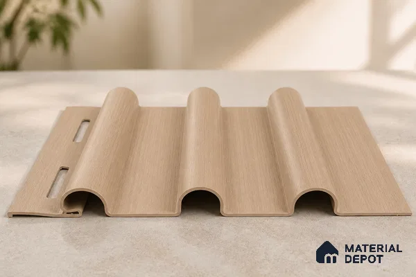 Beech Wood 10 ft x 0.6 ft (3060x180 mm) Arch Design Interior & Exterior Wall & Ceiling Panel - 17 mm | Suitable for Balcony, Facade & Open Area | Width is Subjected to 5% Variation