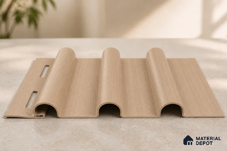Beech Wood 10 ft x 0.6 ft (3060x180 mm) Arch Design Interior & Exterior Wall & Ceiling Panel - 17 mm | Suitable for Balcony, Facade & Open Area | Width is Subjected to 5% Variation