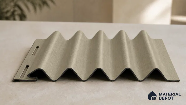 Gold 10 ft x 0.45 ft (3060x140 mm) Pyramid Design Interior & Exterior Wall & Ceiling Panel - 14 mm | Suitable for Balcony, Facade & Open Area | Width is Subjected to 5% Variation