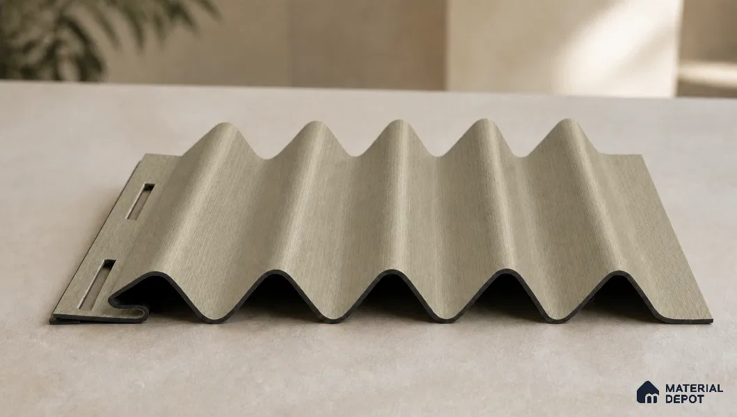 Gold 10 ft x 0.45 ft (3060x140 mm) Pyramid Design Interior & Exterior Wall & Ceiling Panel - 14 mm | Suitable for Balcony, Facade & Open Area | Width is Subjected to 5% Variation