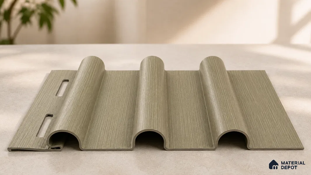 Gold 10 ft x 0.6 ft (3060x180 mm) Arch Design Interior & Exterior Wall & Ceiling Panel - 17 mm | Suitable for Balcony, Facade & Open Area | Width is Subjected to 5% Variation
